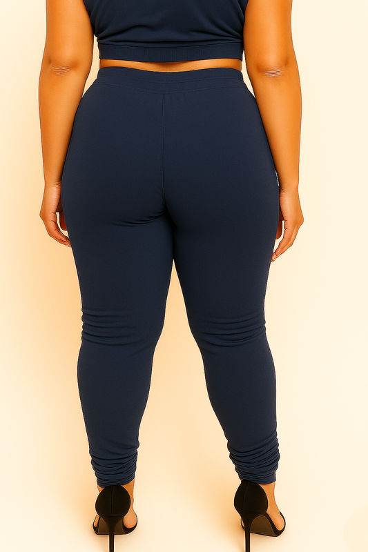 Olympian Blue Women's Plus Size Solid Churidar Legging