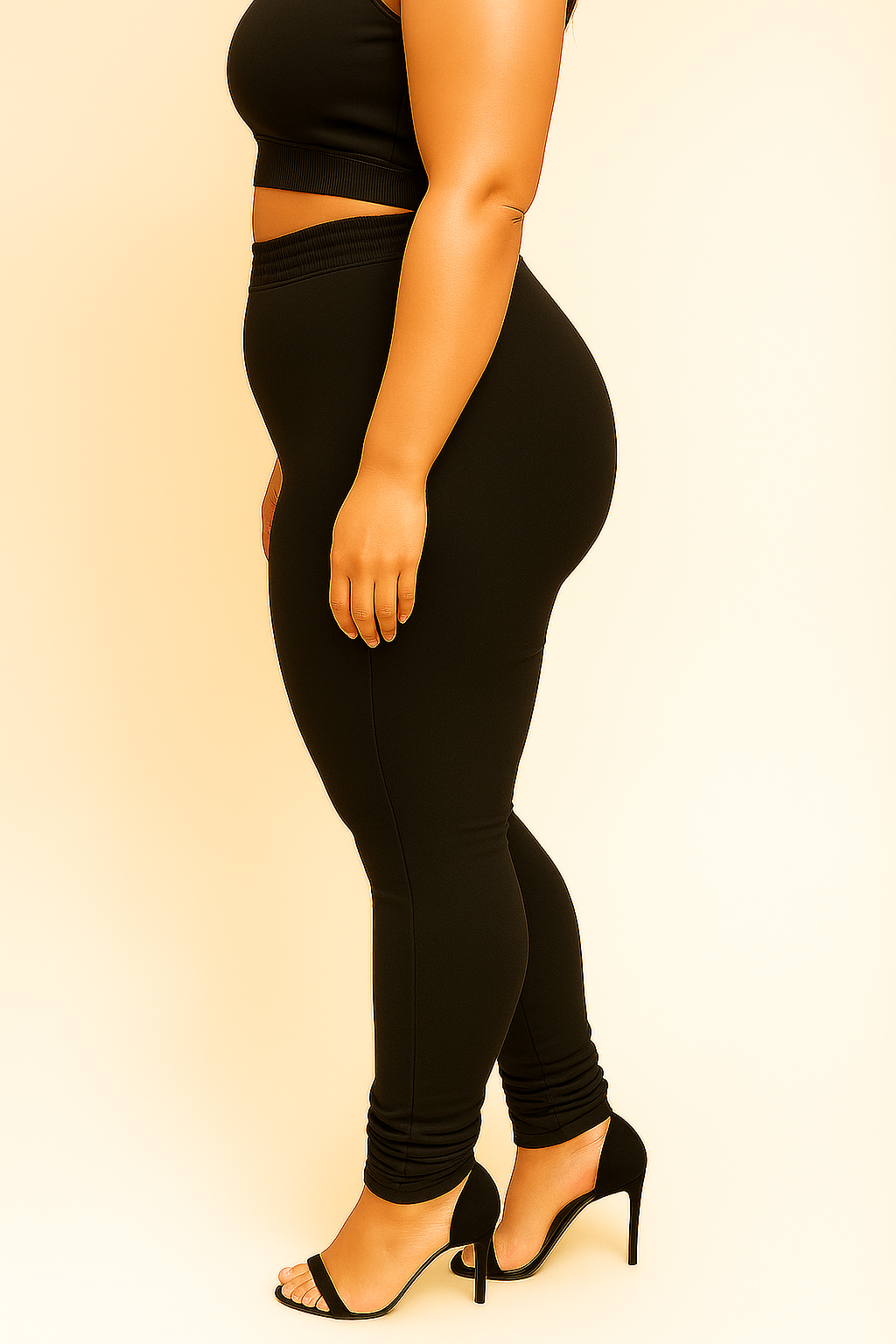 Deep Brown Women's Plus Size Solid Churidar Legging