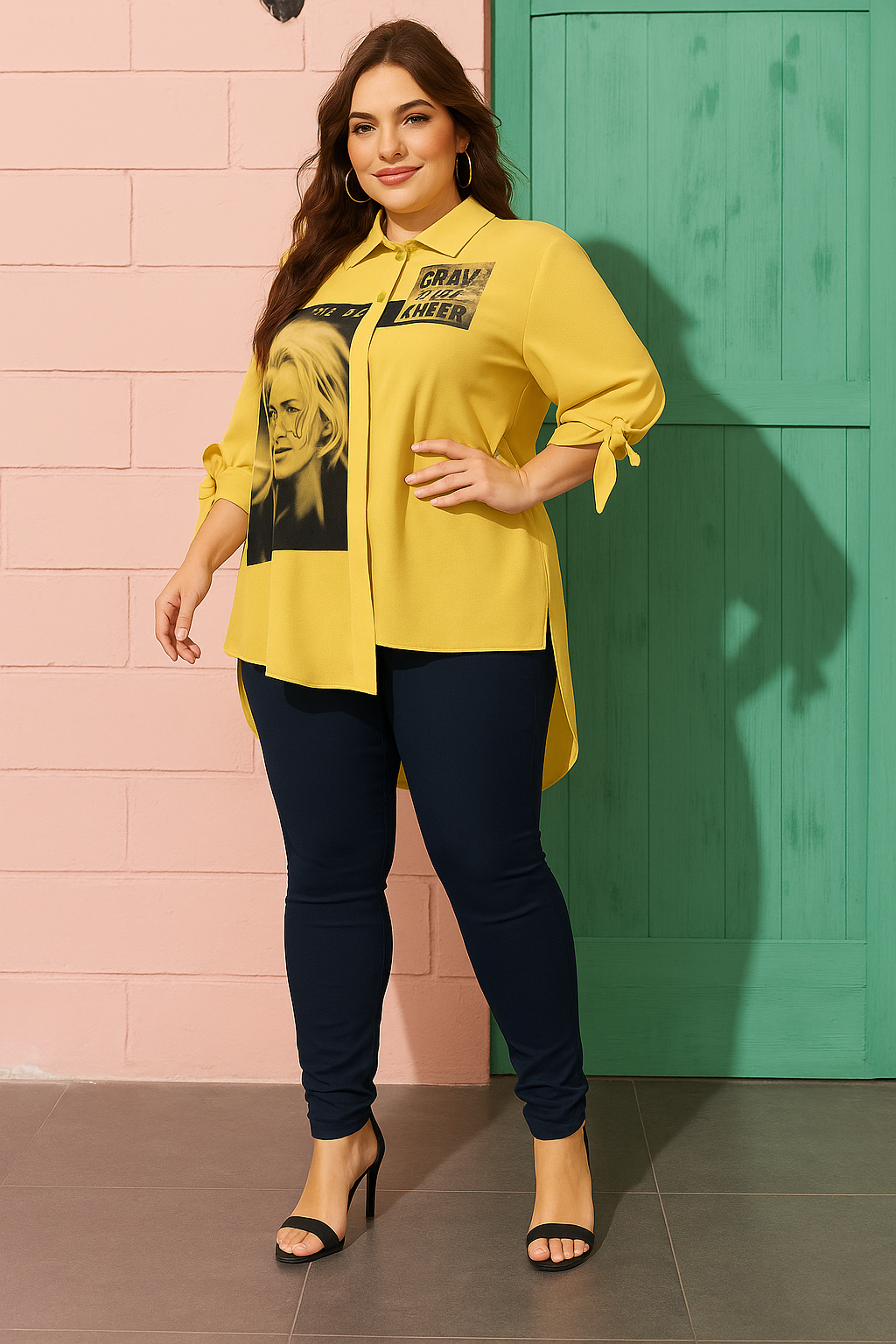 Navy Women's Plus Size Solid Churidar Legging