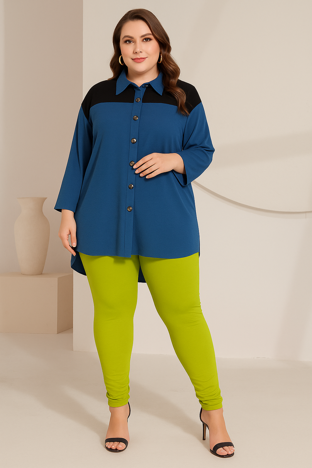 Parrot Green Women's Plus Size Solid Churidar Legging