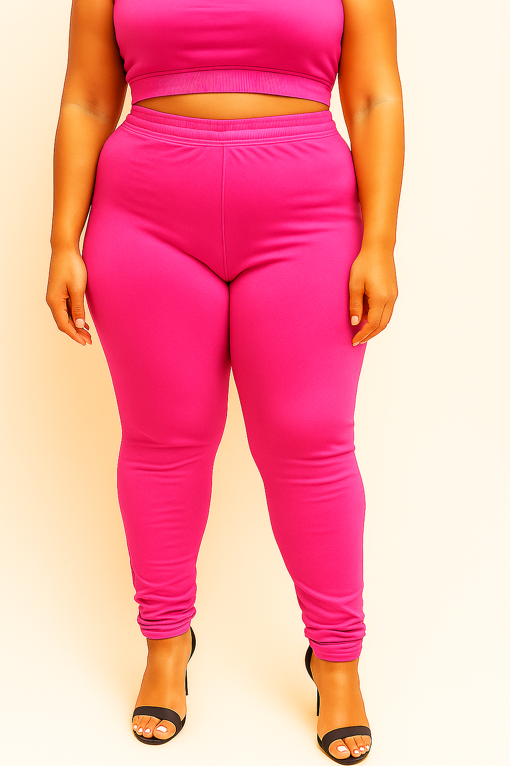 Fuchsia Women's Plus Size Solid Churidar Legging