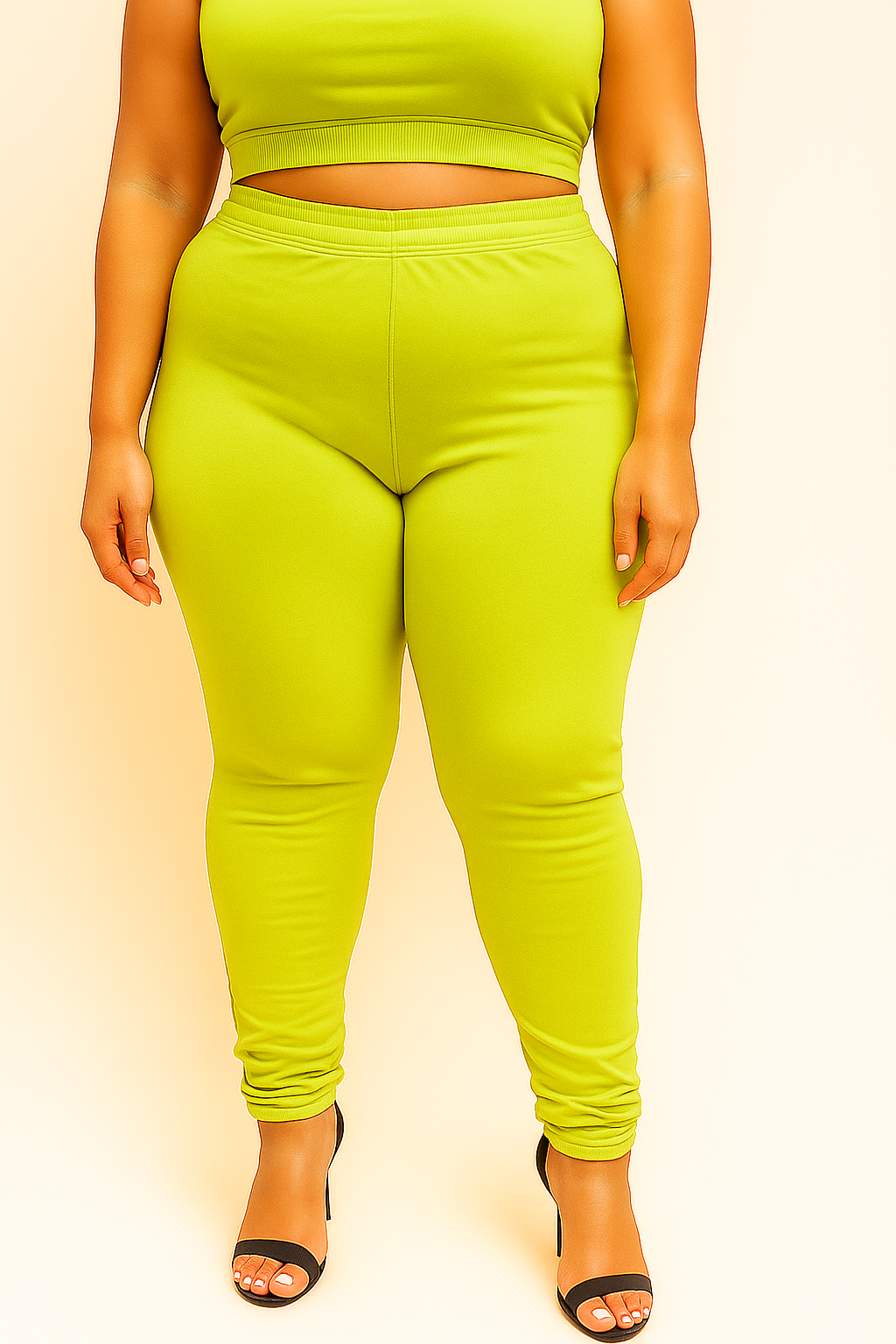 Parrot Green Women's Plus Size Solid Churidar Legging