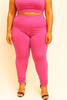 Mid Pink Women's Plus Size Solid Churidar Legging
