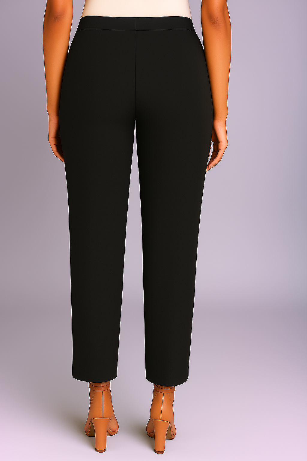 Black Women's Solid Cotton Lycra Kurti Pant