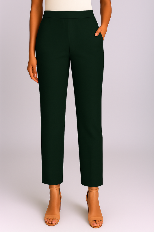 Bottle Green Women's Solid Cotton Lycra Kurti Pant