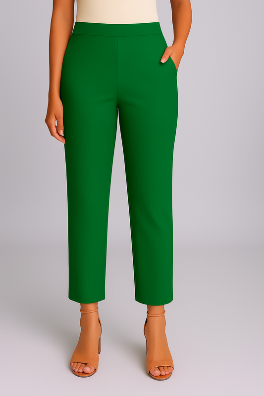 P Green Women's Solid Cotton Lycra Kurti Pant