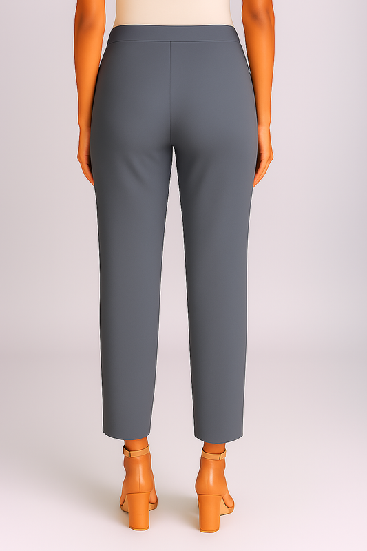 H Grey Women's Solid Cotton Lycra Kurti Pant