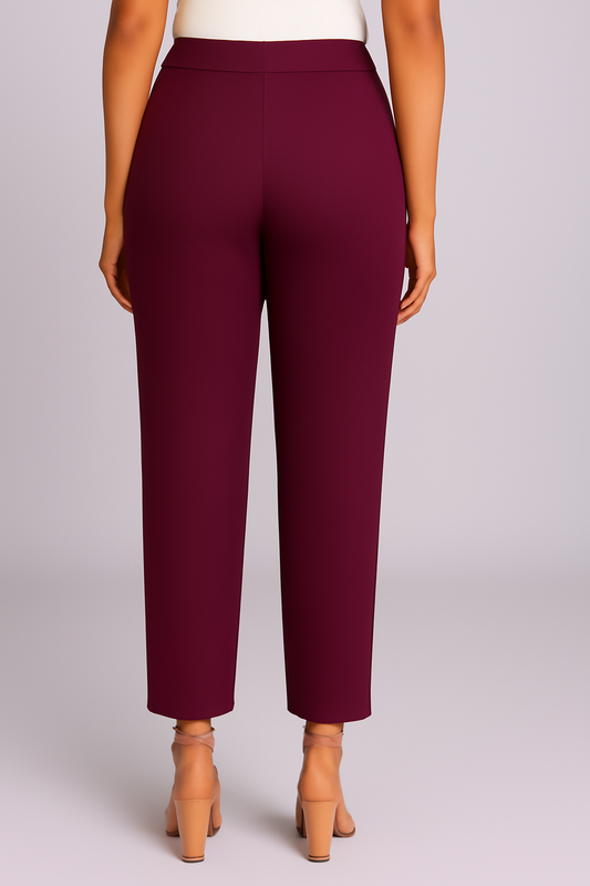 Wine Women's Solid Cotton Lycra Kurti Pant