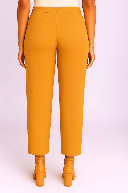 Deep Mustard Women's Solid Cotton Lycra Kurti Pant