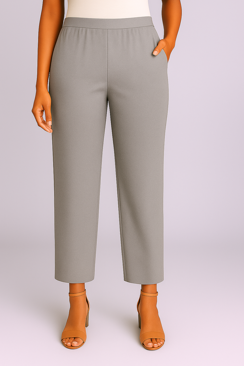 Dark Grey Women's Solid Cotton Lycra Kurti Pant