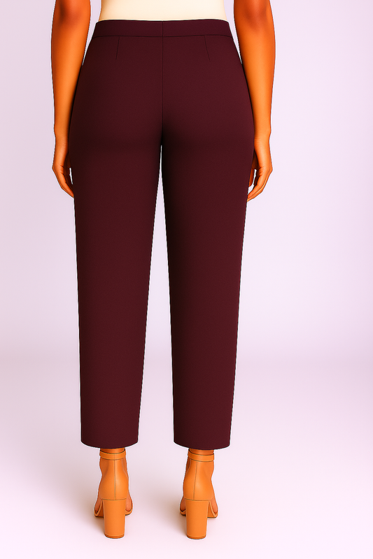 D.K. Maroon Women's Solid Cotton Lycra Kurti Pant