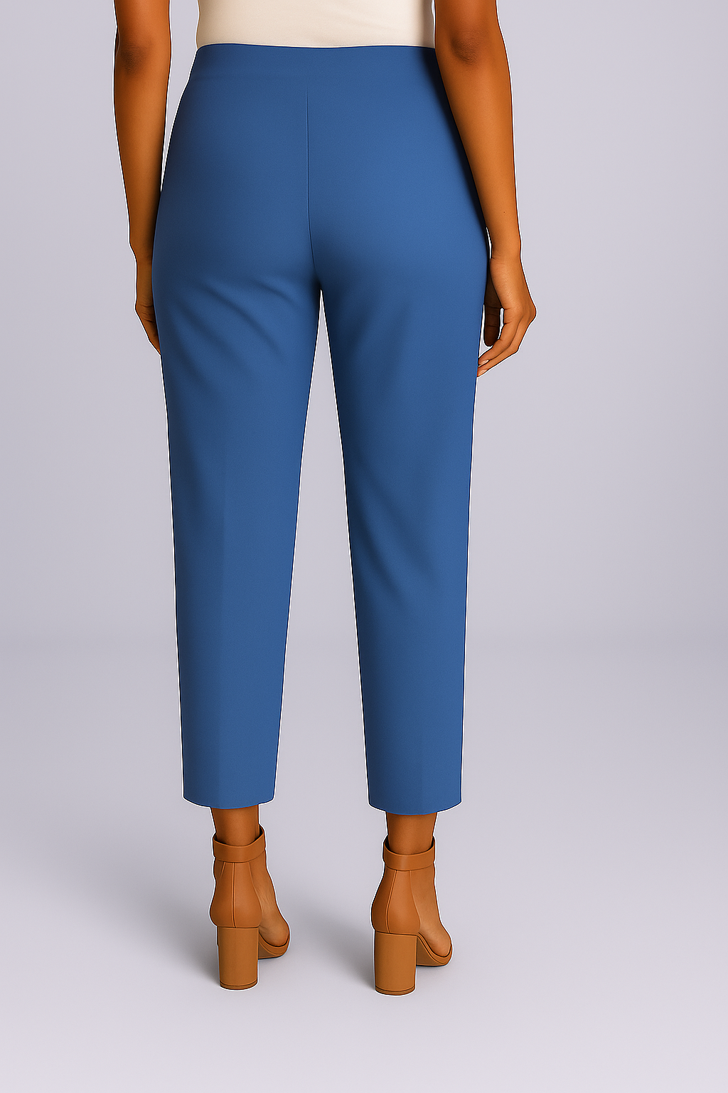 Ink Blue Women's Solid Cotton Lycra Kurti Pant