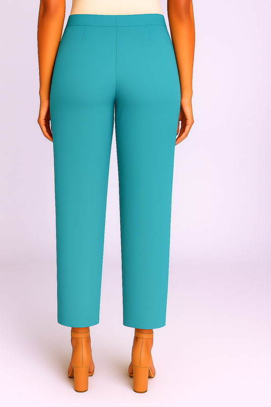 Teal Women's Solid Cotton Lycra Kurti Pant