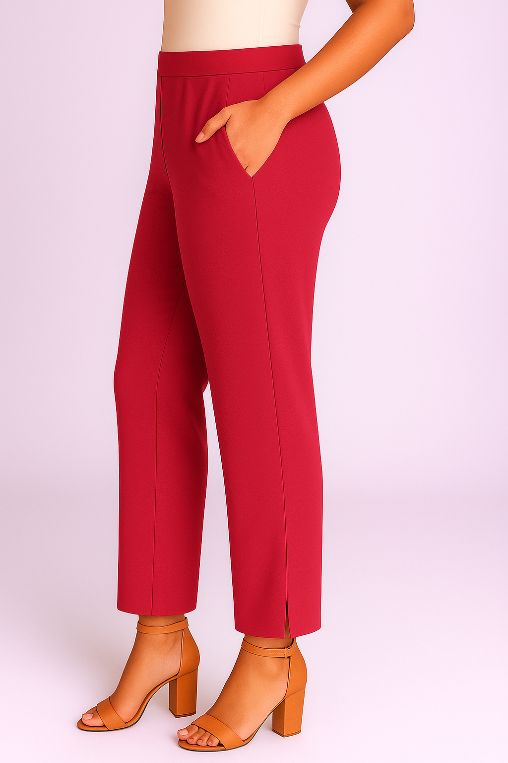 Cherry Women's Solid Cotton Lycra Kurti Pant