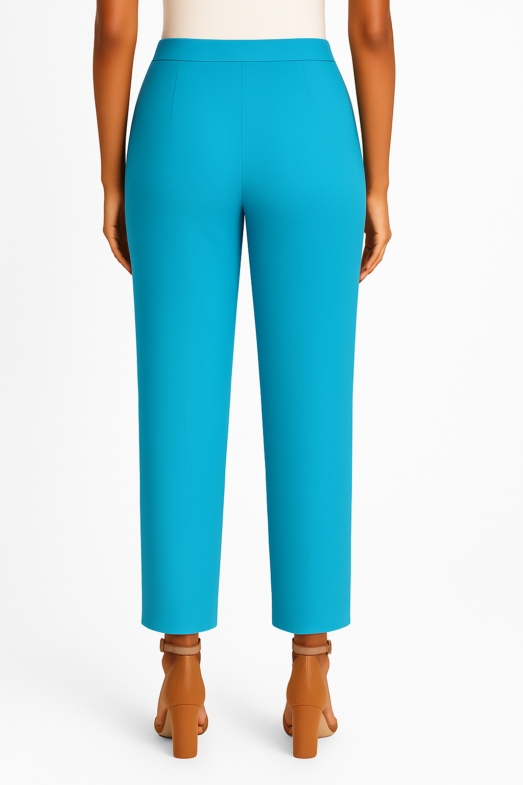 Turquoise Blue Women's Solid Cotton Lycra Kurti Pant