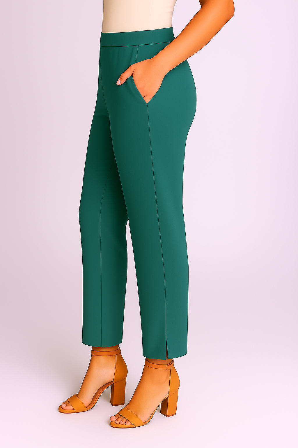 D. Teal Women's Solid Cotton Lycra Kurti Pant