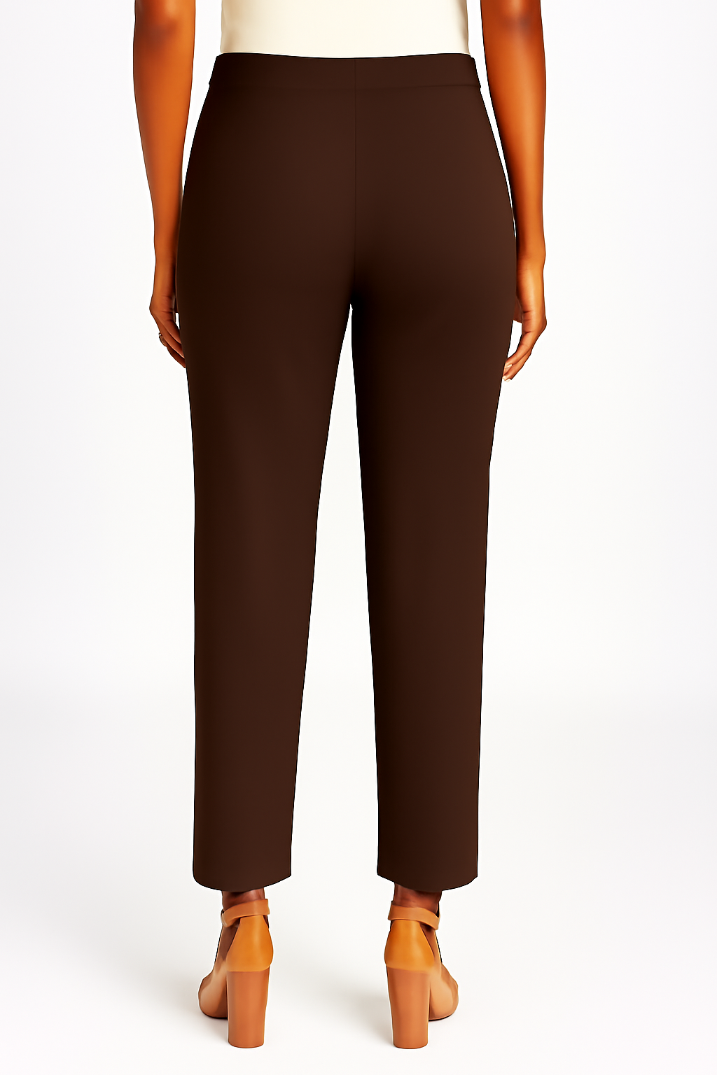 Deep Brown Women's Solid Cotton Lycra Kurti Pant
