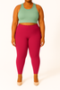 Bright Pink Women's Ankle Length Plus Size Stretchable Cotton Lycra Leggings