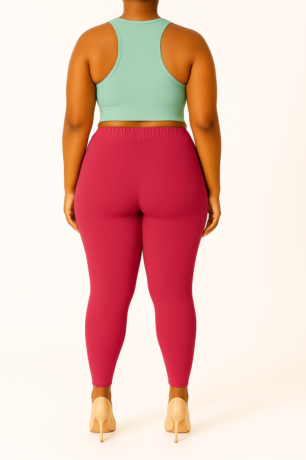 Bright Pink Women's Ankle Length Plus Size Stretchable Cotton Lycra Leggings