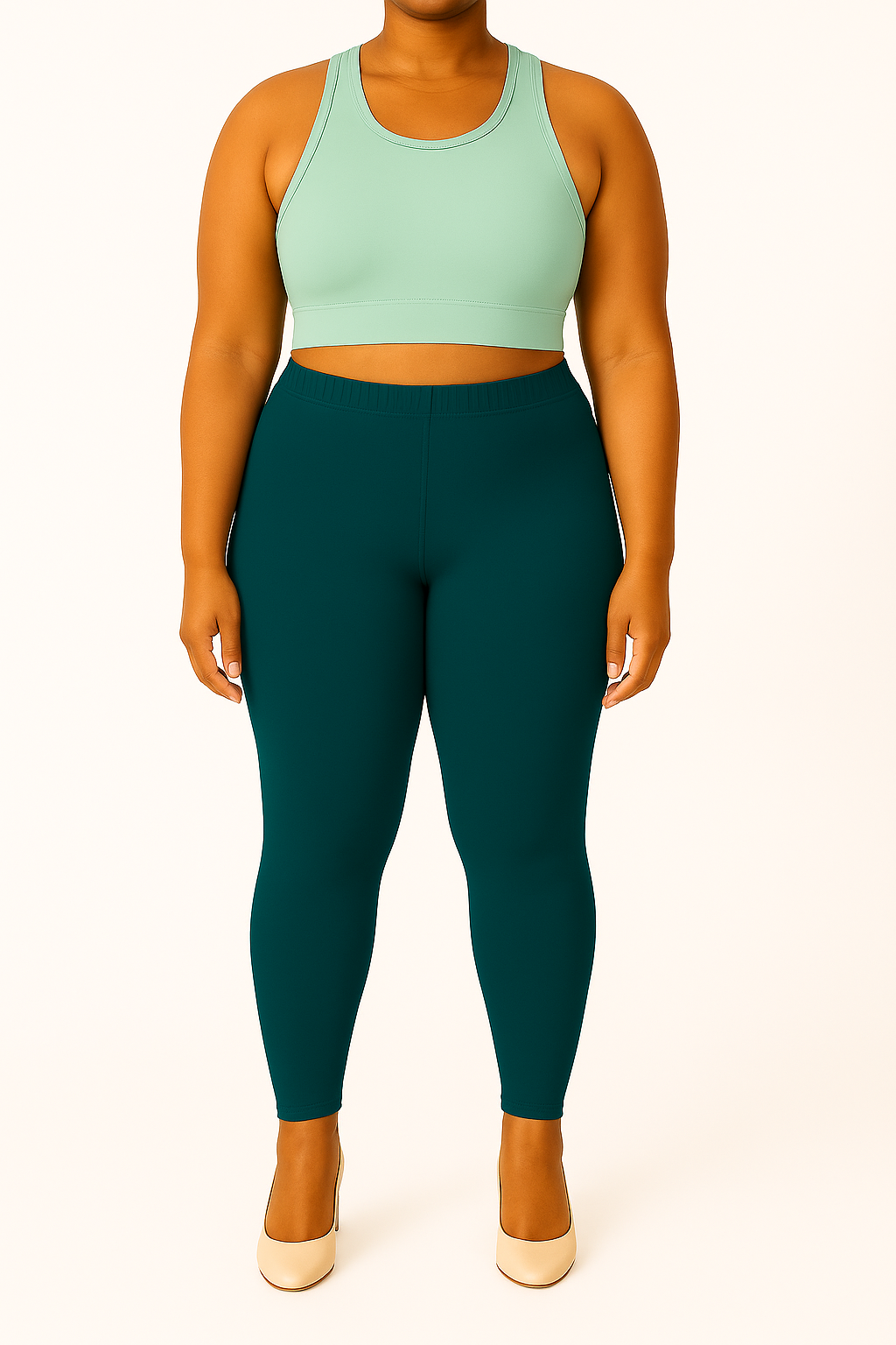D-Teal Women's Ankle Length Plus Size Stretchable Cotton Lycra Leggings