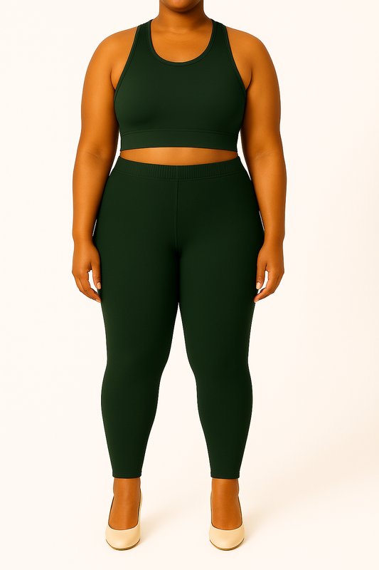 Dark Olive Women's Ankle Length Plus Size Stretchable Cotton Lycra Leggings