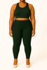 Dark Olive Women's Ankle Length Plus Size Stretchable Cotton Lycra Leggings