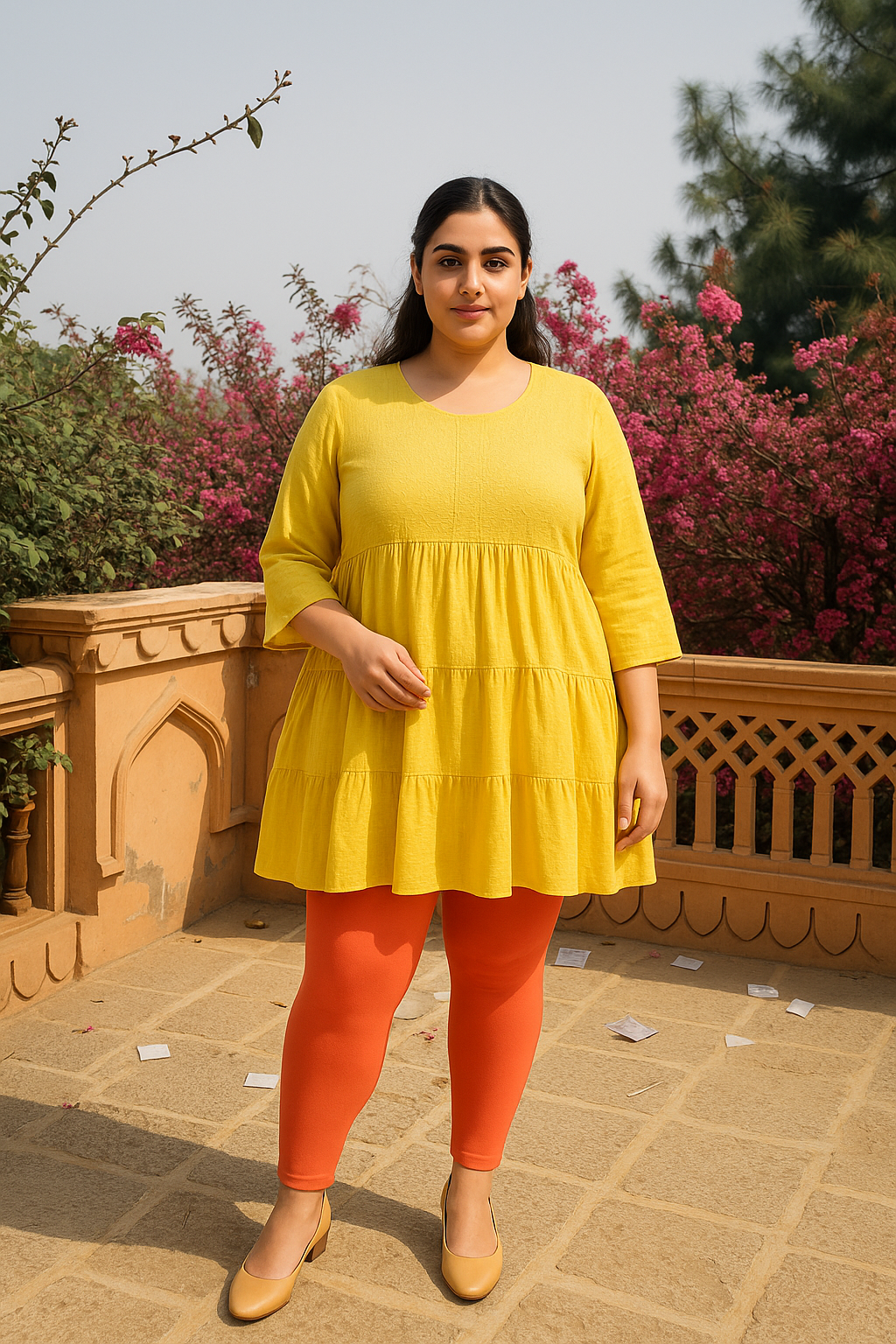 Coral Women's Ankle Length Plus Size Stretchable Cotton Lycra Leggings
