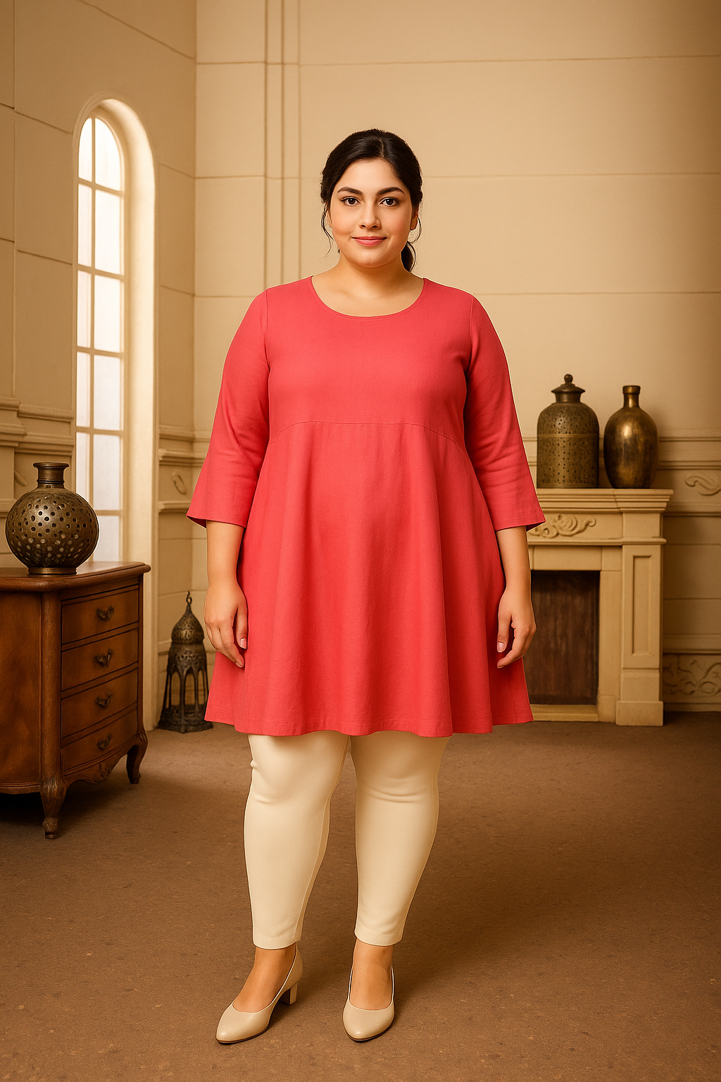 Butter Women's Ankle Length Plus Size Stretchable Cotton Lycra Leggings