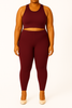 Dark Maroon Women's Ankle Length Plus Size Stretchable Cotton Lycra Leggings