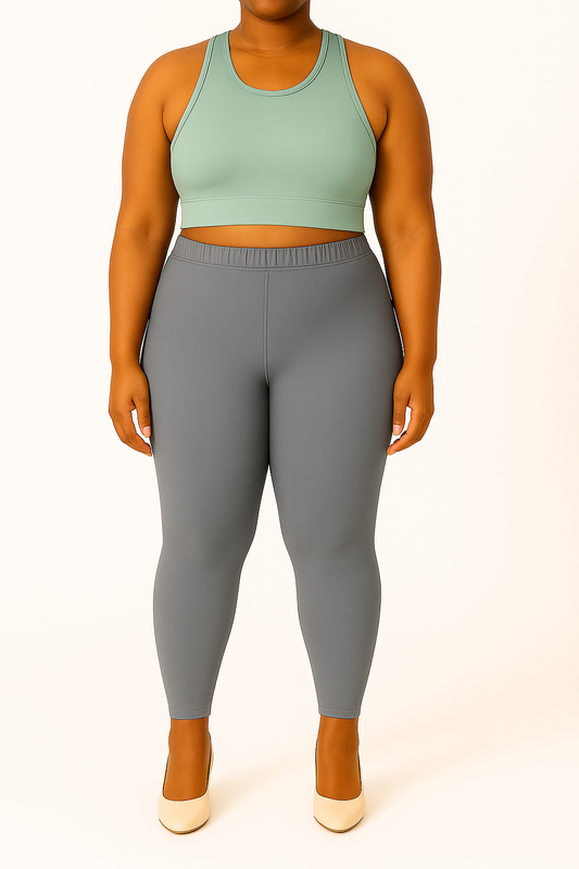 Steel Grey Women's Ankle Length Plus Size Stretchable Cotton Lycra Leggings