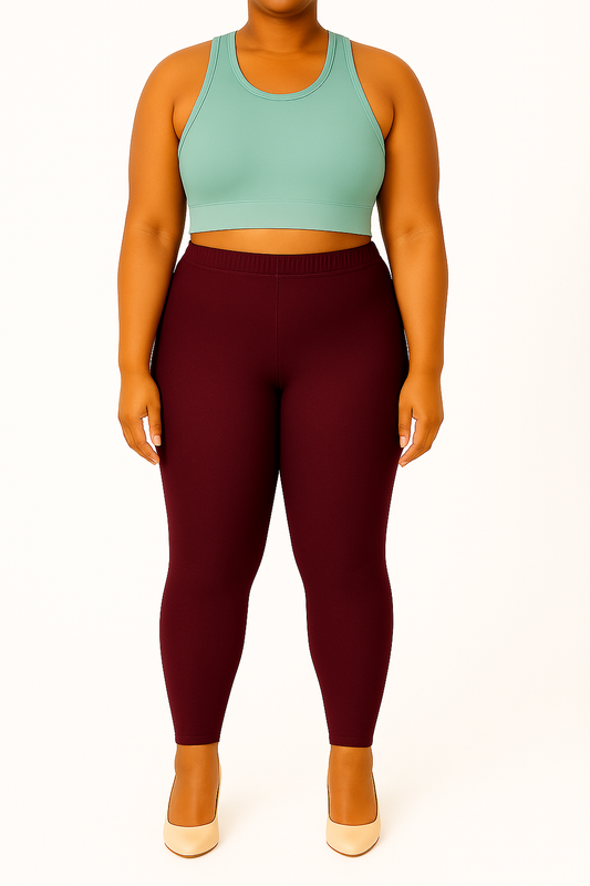Deep Brown Women's Ankle Length Plus Size Stretchable Cotton Lycra Leggings
