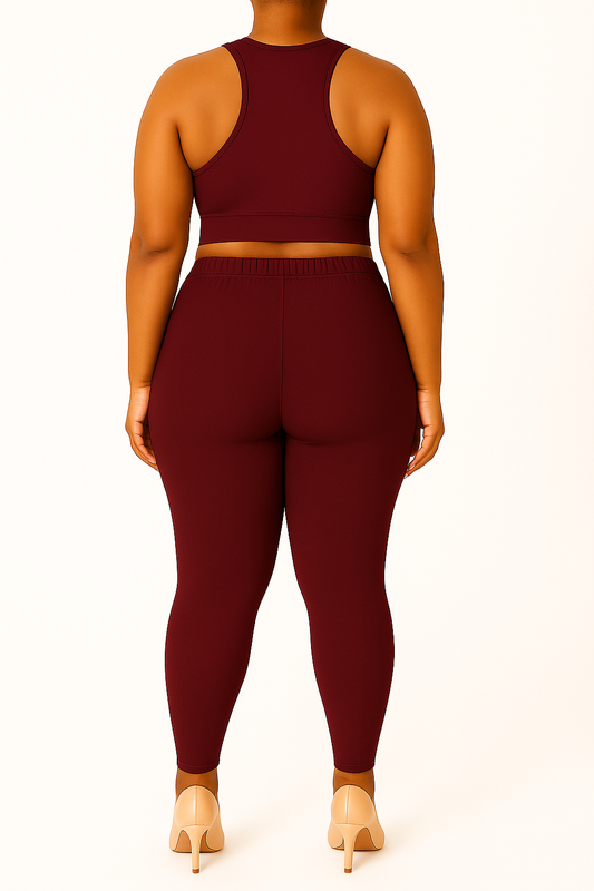 Deep Brown Women's Ankle Length Plus Size Stretchable Cotton Lycra Leggings