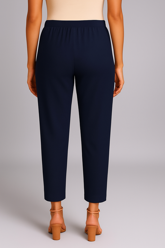 Denim Blue Women's Solid Cotton Lycra Kurti Pant