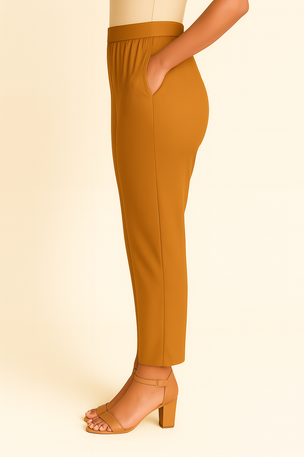 Mustard Women's Solid Cotton Lycra Kurti Pant