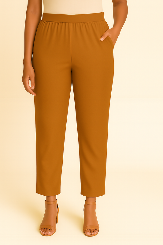 Mustard Women's Solid Cotton Lycra Kurti Pant