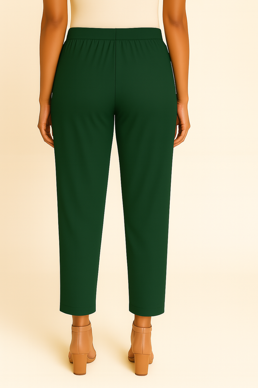 Hunter Green Women's Solid Cotton Lycra Kurti Pant