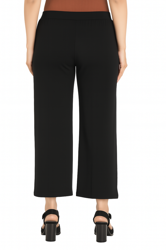 Black Women's Solid Relaxed Fit Pant