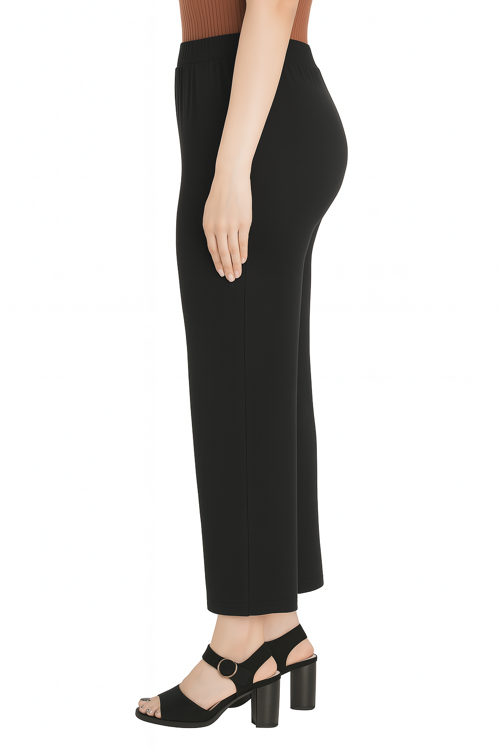Black Women's Solid Relaxed Fit Pant