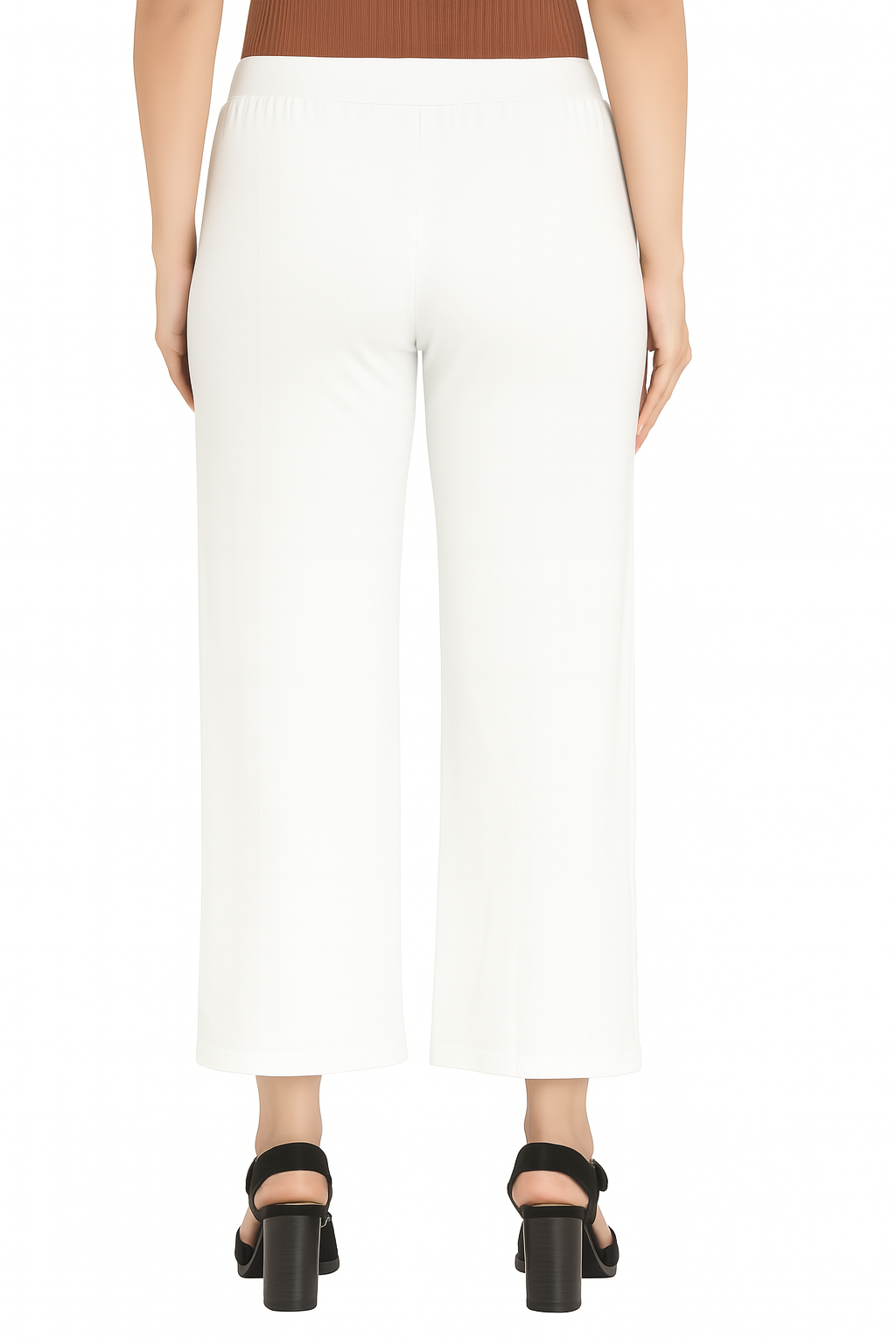 White Women's Solid Relaxed Fit Pant
