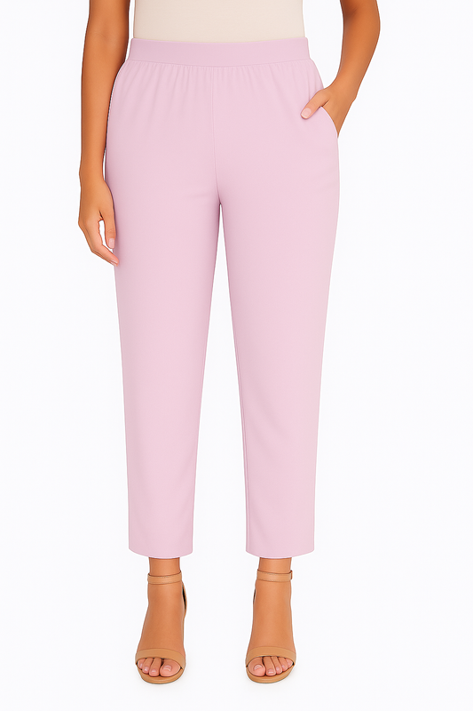 Cradle Pink Women's Solid Cotton Lycra Kurti Pant