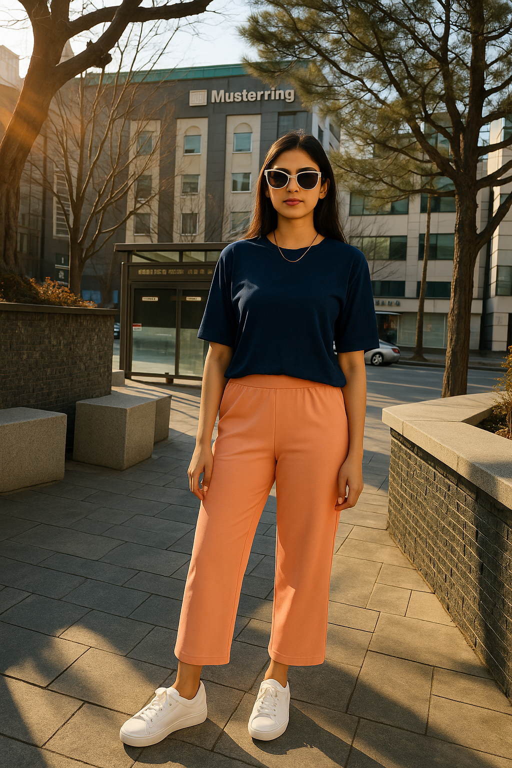 Peach Women's Solid Relaxed Fit Pant