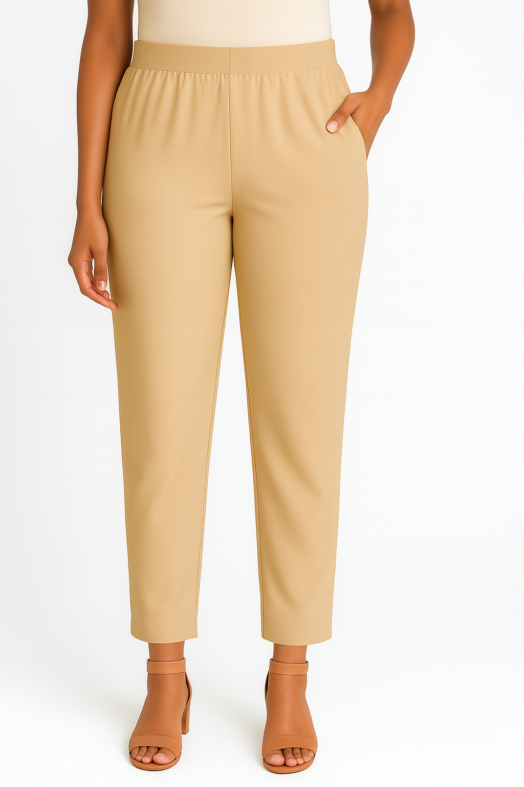 Winter Wheat Women's Solid Cotton Lycra Kurti Pant