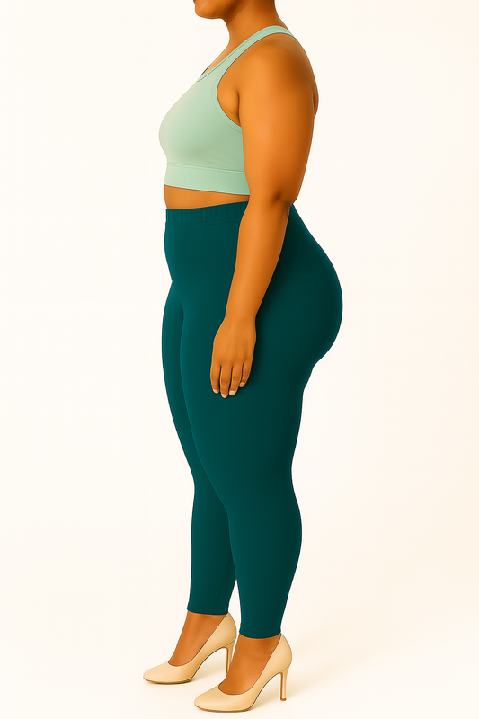 D-Teal Women's Ankle Length Plus Size Stretchable Cotton Lycra Leggings