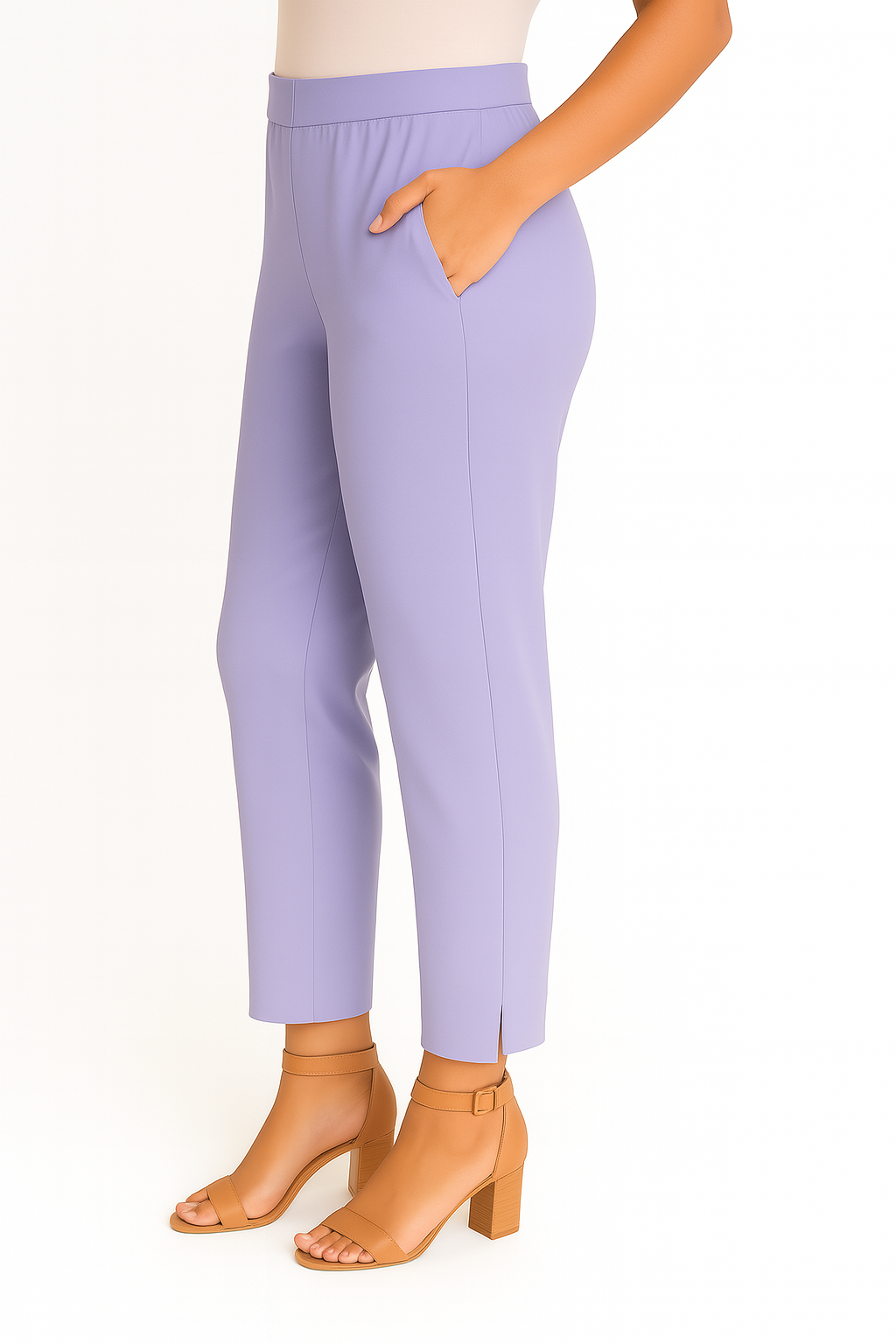 Cosmic Sky Women's Solid Cotton Lycra Kurti Pant
