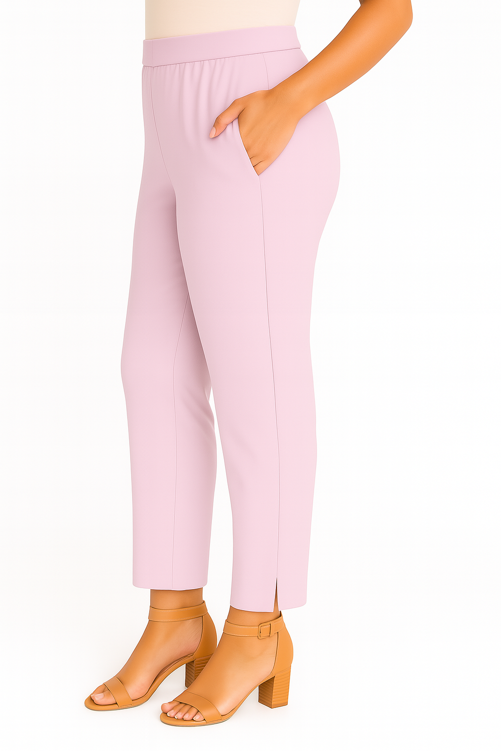 Cradle Pink Women's Solid Cotton Lycra Kurti Pant