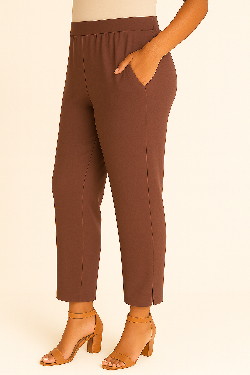 Wood Rose Women's Solid Cotton Lycra Kurti Pant