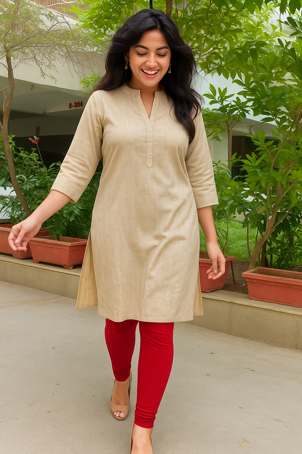 Cherry Women's Solid Churidar Stretchable Cotton Blend Legging