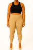 Beige Women's Ankle Length Plus Size Stretchable Cotton Lycra Leggings