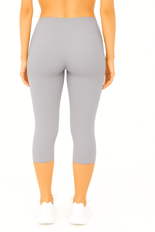 Steel Grey Women's Solid Capri pant