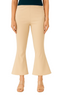 Beige Women's Solid  Bell Bottom Pants`